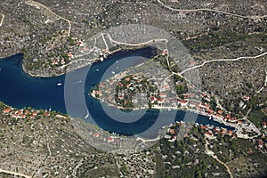 Aerial view of BraÃÂ island in the Adriatic Sea, Croatia photo